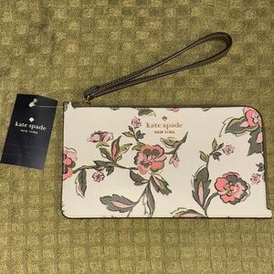 Kate Spade Floral Wristlet - Cream and Pink